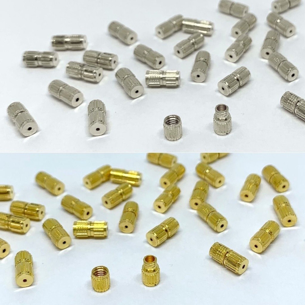 Fecho Rosca Prata ou Dourado Mini para Bijuteria Metal 7x4mm 10 unidades