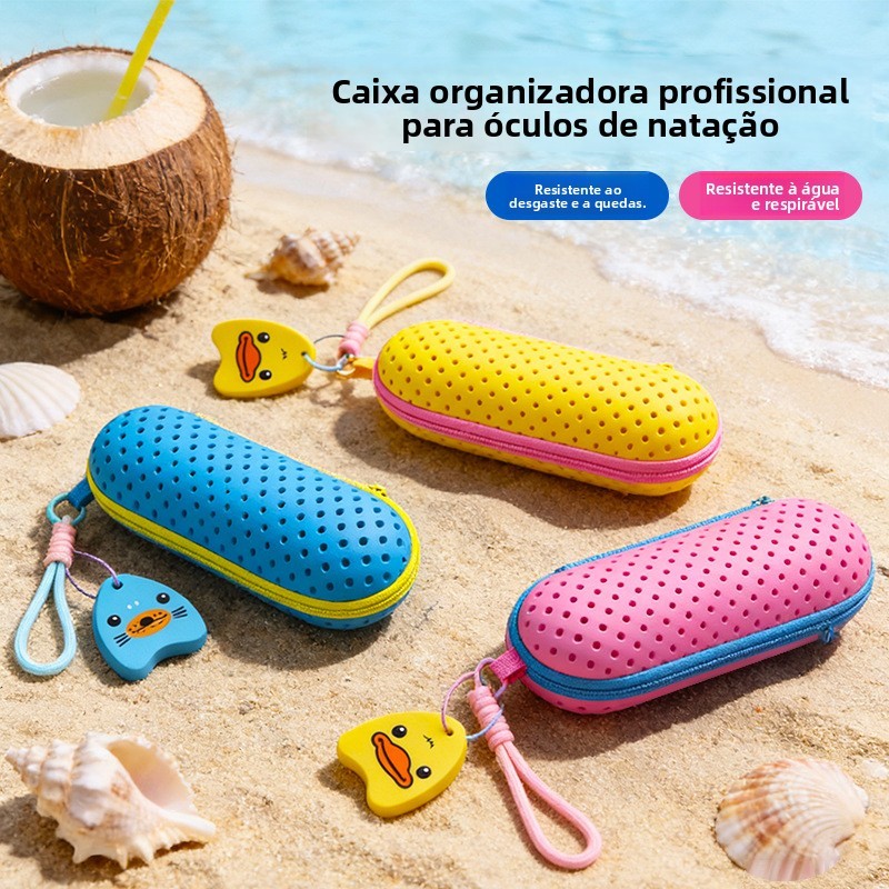 Oco respirável óculos de natação caixa armazenamento portátil moda EVA óculos caso óculos de sol equipamentos natação