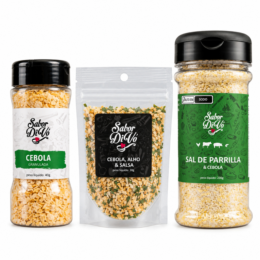 Kit Temperos Cebola Combo Natural Premium Sem Conservantes Alimentos