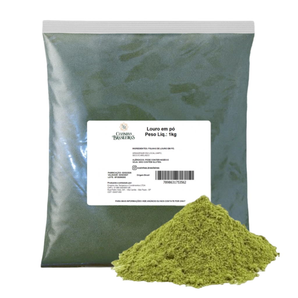 Louro em pó tempero especiaria p/ carnes aves peixe feijão 200g 500g e 1kg