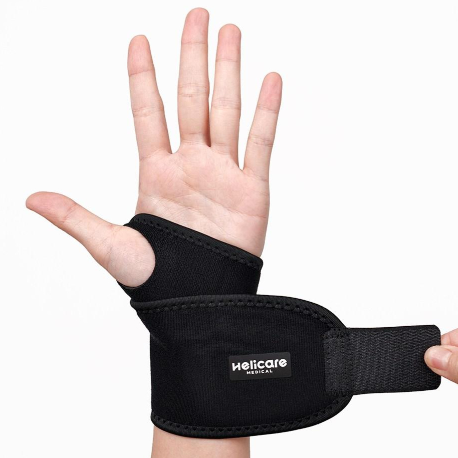 [Helicare] Wrist Support Brace Thumb Strap Adjustable Compression Black