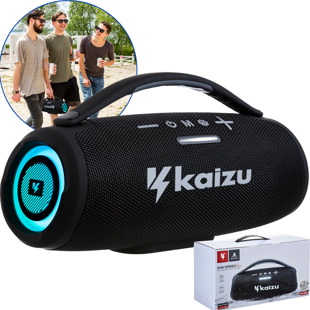 Caixa De Som Bluetooth Potente Portátil Tws Estéreo Led RGB Grave Festa Viagem Super Bass