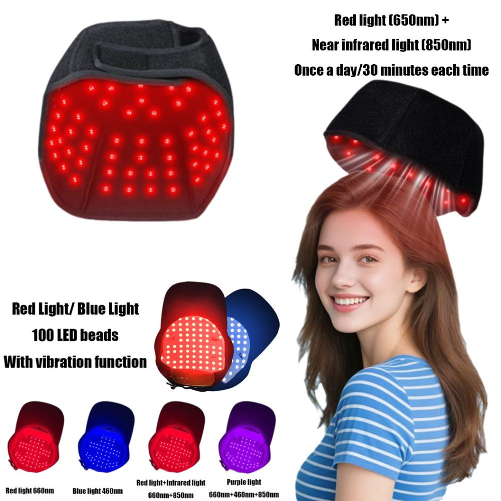 Touca De Cabelo NEARVIO Red Light , Com Função De Vibração 56/100 LED Crescimento Capilar , Luz Vermelha Azul Roxa