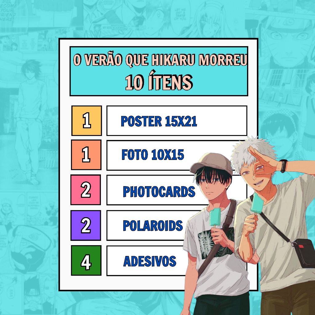 Kit Mimo Papelaria Anime Manga O Verão Em Que Hikaru Morreu The Summer Hikaru Died 10 20 30 40 ITENS