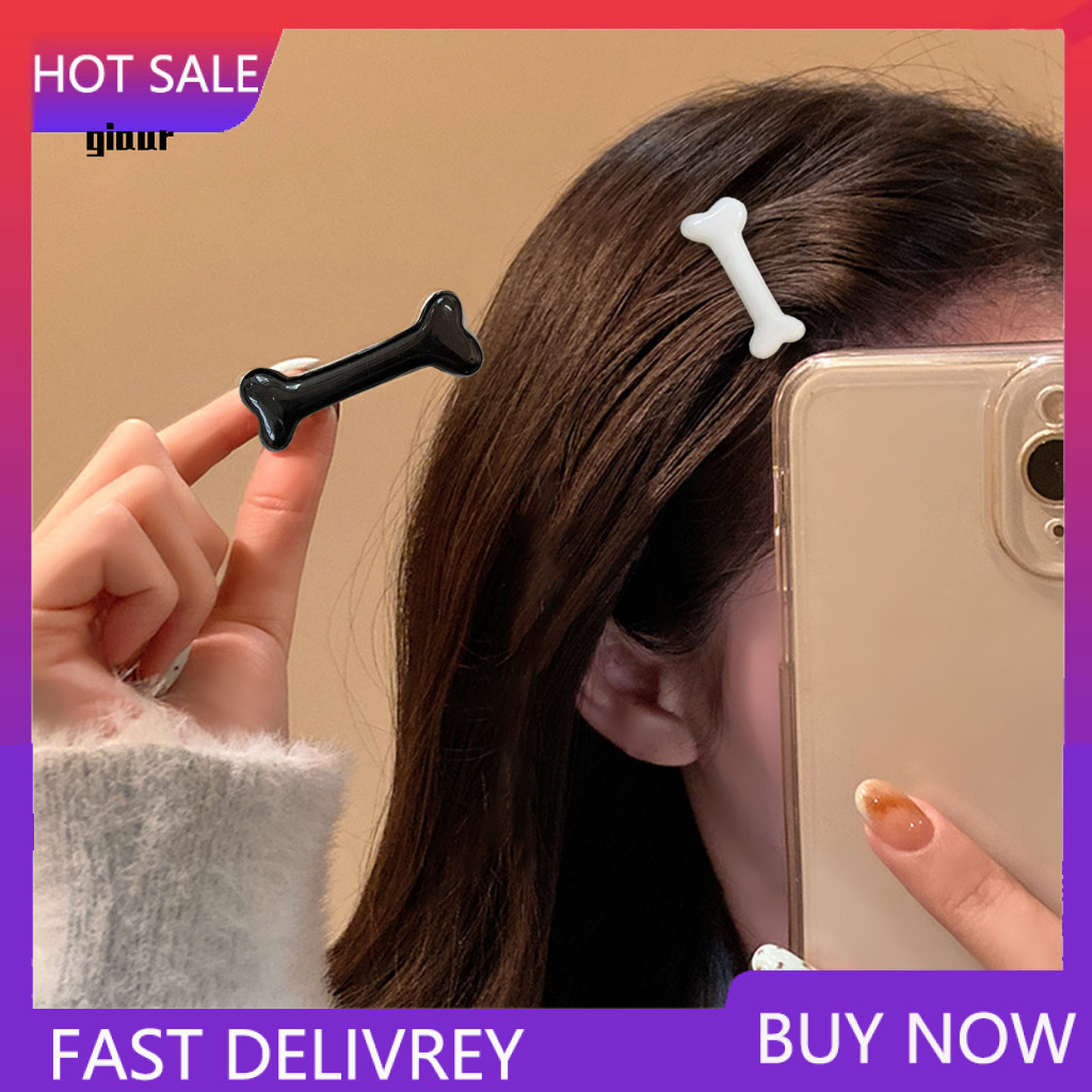 Eye-catching Hair Accessories 4pcs Girls Bone Shape Hairpins Non-slip Clips Thick Fine Straight Styling for Birthday Par