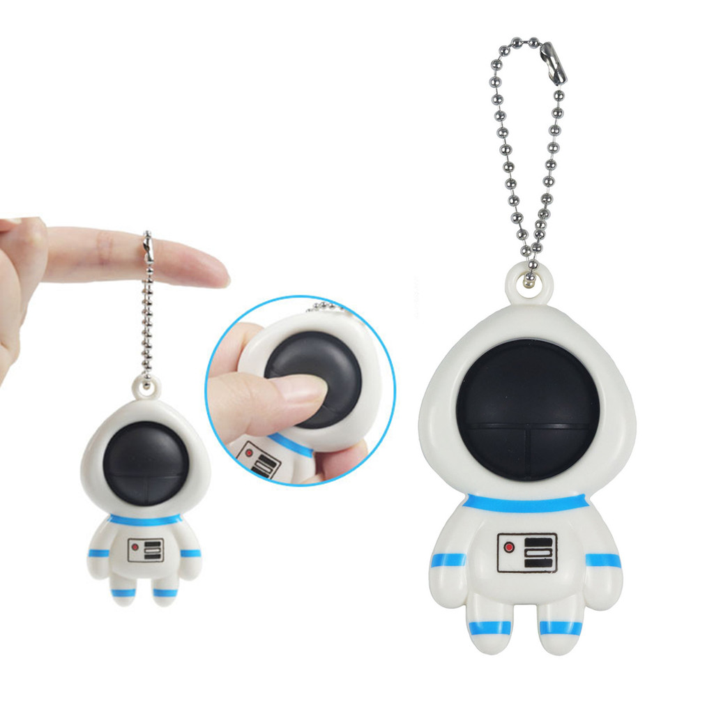 Amocas Push Bubble Astronauta Chaveiro Dos Desenhos Animados Spaceman Alívio Do Estresse Brinquedo Com Bola Corrente Moc