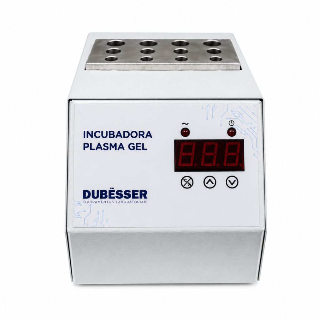 Incubadora Plasma Gel Aquecimento - 12 furos (Seringas 4x1mL - 4x3mL - 4x5mL*) Laboratório Profissional Análises