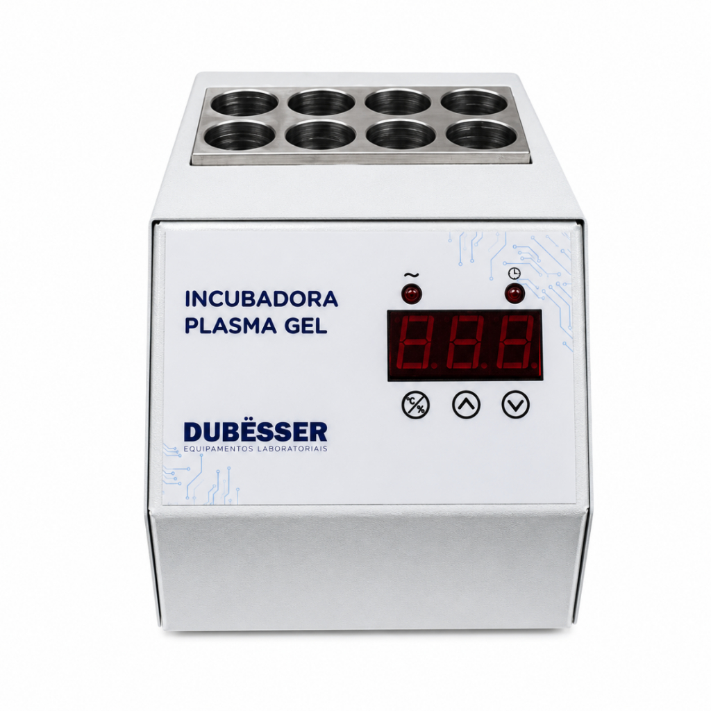 Incubadora Plasma Gel Aquecimento - 8 furos de 20mL Laboratório Profissional Análises Clínicas Pesquisa Científica