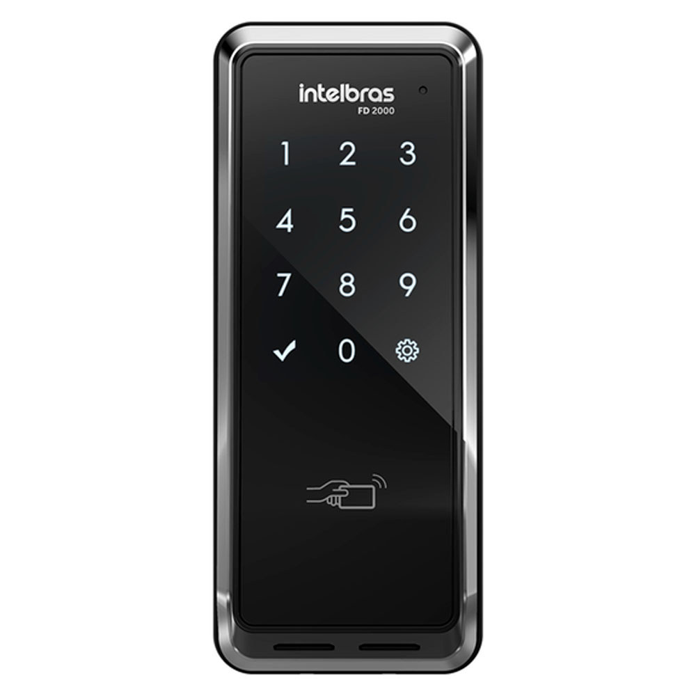 Fechadura Digital Touch Screen Intelbrass FD 2000 até 100 Tag 9 Senha Trava Interna