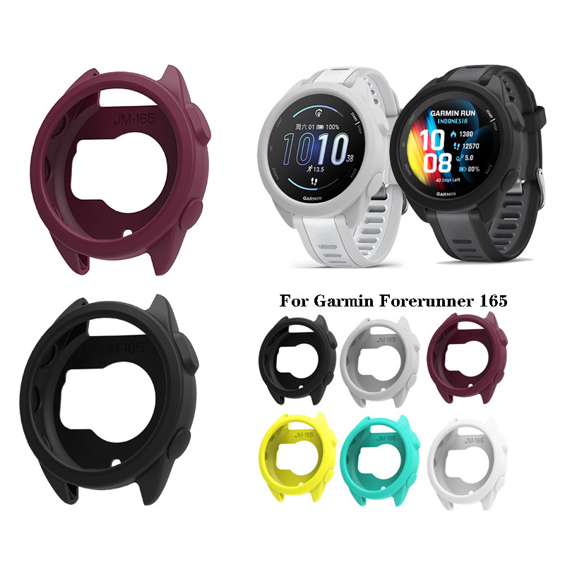 Silicone Macio Quadro Pára-Choques Armadura Deisgn Capa Caso Para Garmin Forerunner 165 Música