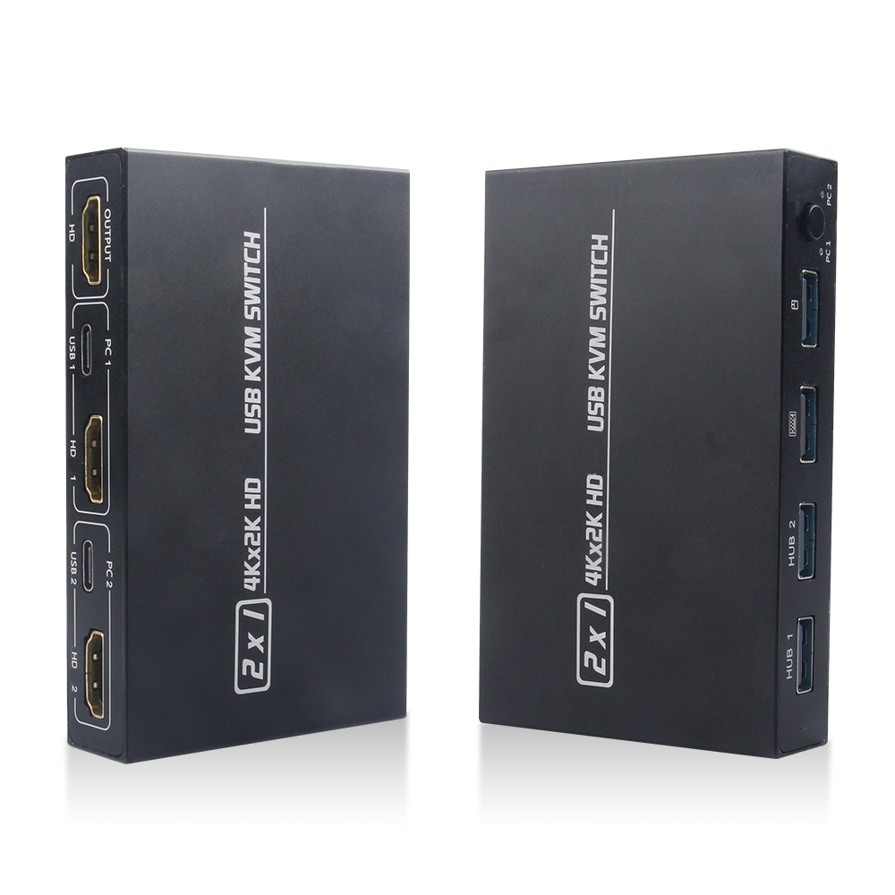 Divisor De Switch KVM 4KX2K , 2 Portas , HDTV , USB , Plug And Play , Quente Para Monitor Compartilhado , Teclado E Mous