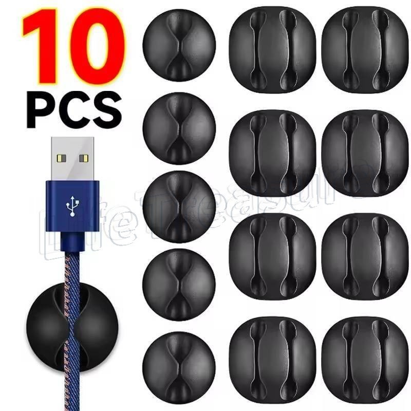 Braçadeira Enroladora De Fio De Dados USB De Silicone-Suporte De Cabo Para Fone De Ouvido De Teclado De Mouse-Clipes De