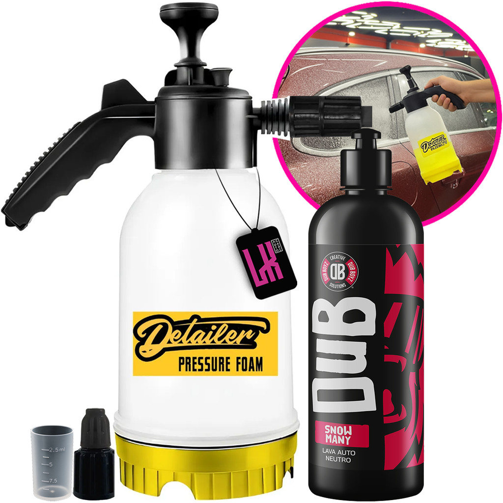 KIT LAVAGEM PULVERIZADOR DETAILER + SNOW MANY 500ML DUB BOYZ SHAMPOO NEUTRO