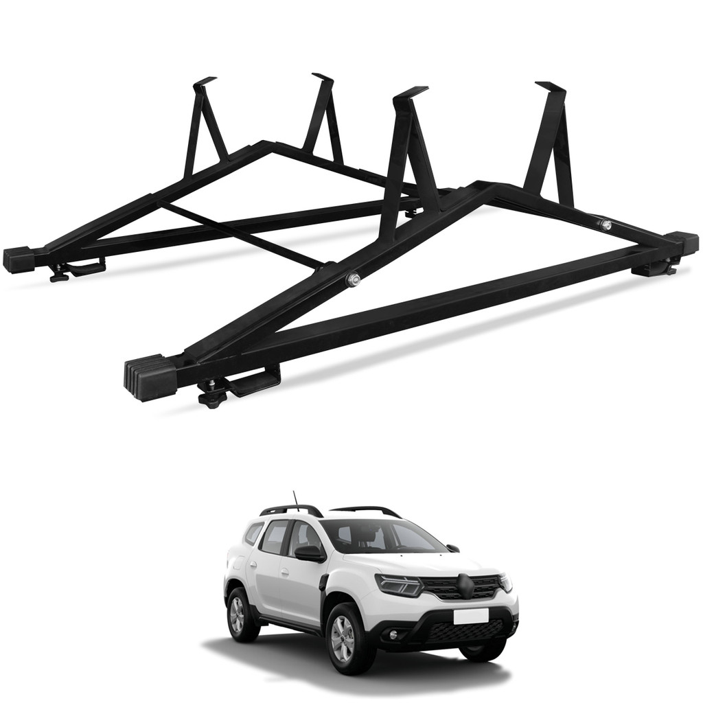 Rack de Teto Para Longarina Suporte 2 Escadas Preto Universal 80kg