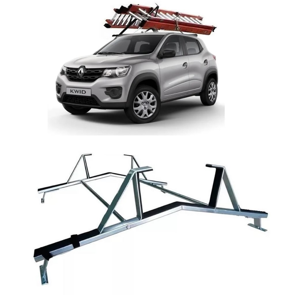 Rack Teto Suporte Porta Escadas Universal Palio Prisma Gol Uno Mobi Kwid