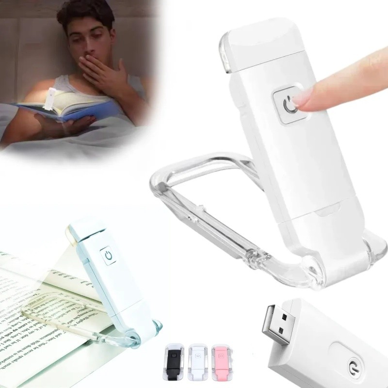 Mini Luz Luminária De Leitura De Livros LED Brilho Ajustável USB Clip De Proteção Dos Olhos Portátil Bookmark Light