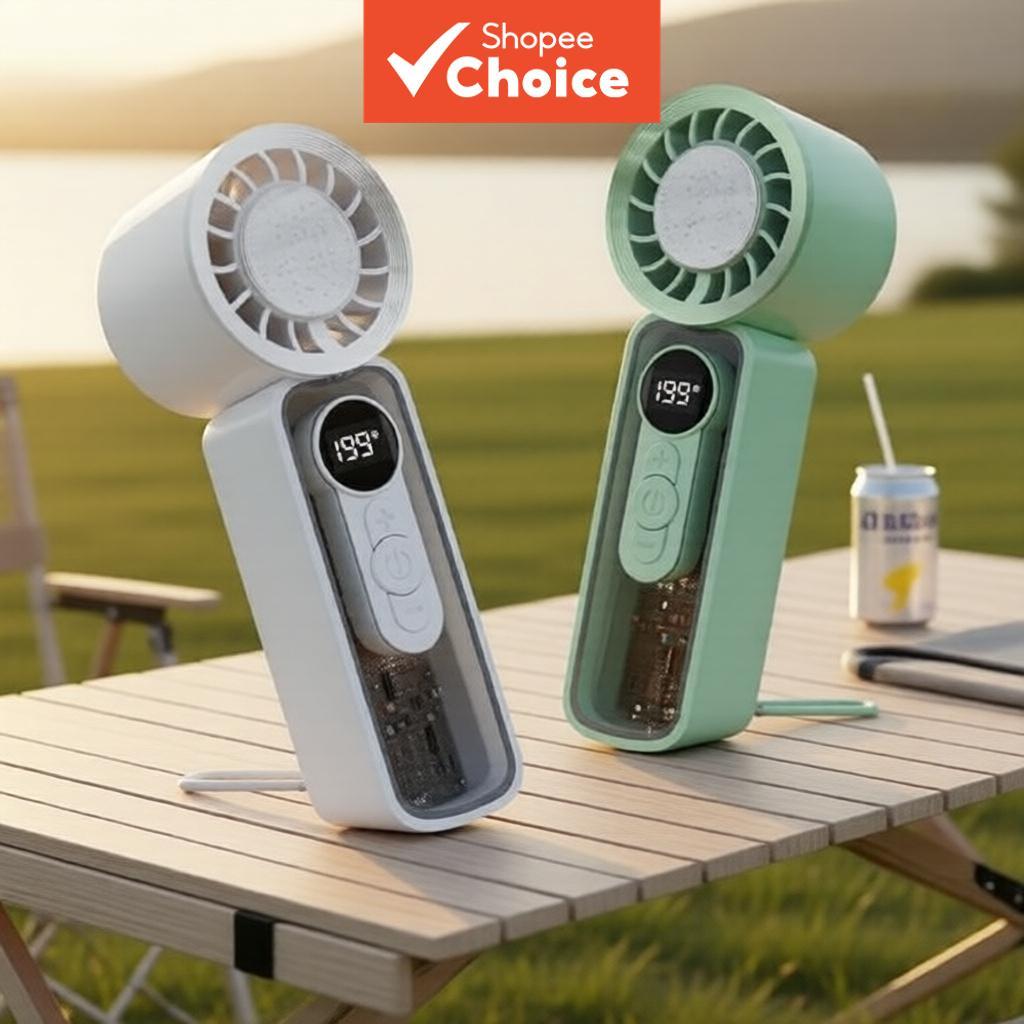 Luz De Preenchimento LED Ventilador Portátil Refrigeração Semicondutor Placa Gelo 5 Velocidades 1800mAh Recarregável