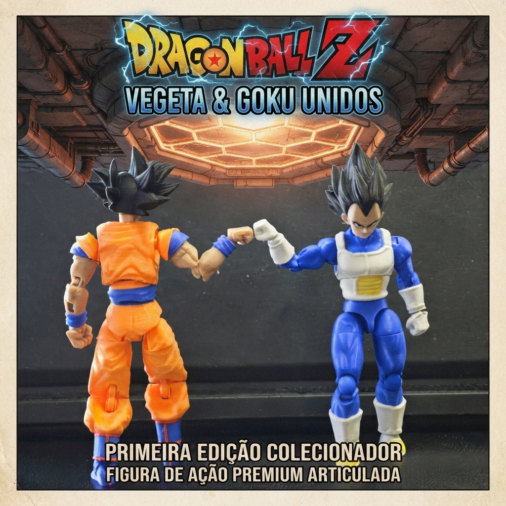 Muggora Boneco Vegeta e Goku - Dragon Ball Premium Brinquedo Articulado Varias Poses - Bonecos de articulação