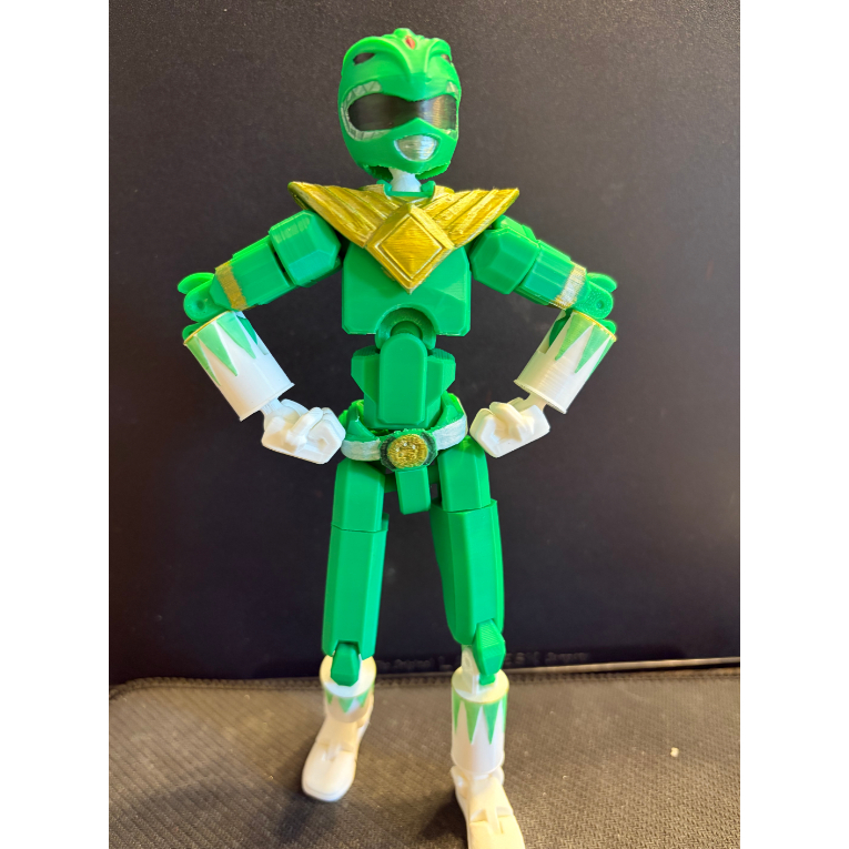Muggora Boneco Dummy 13  Power Ranger Verde Articulado Varias Poses Entregue Montado