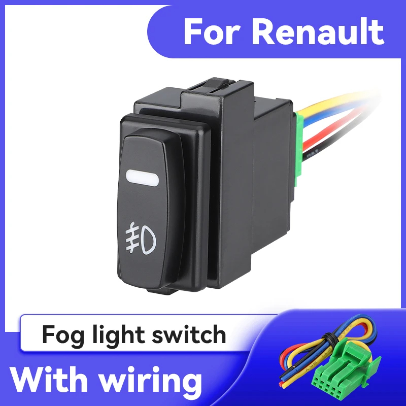 Interruptor De Luz De Nevoeiro Ligar/Desligar Com Fio Para Renault Megane Vision Espace Master Trafic Duster Sandro Car Modification Accessorie