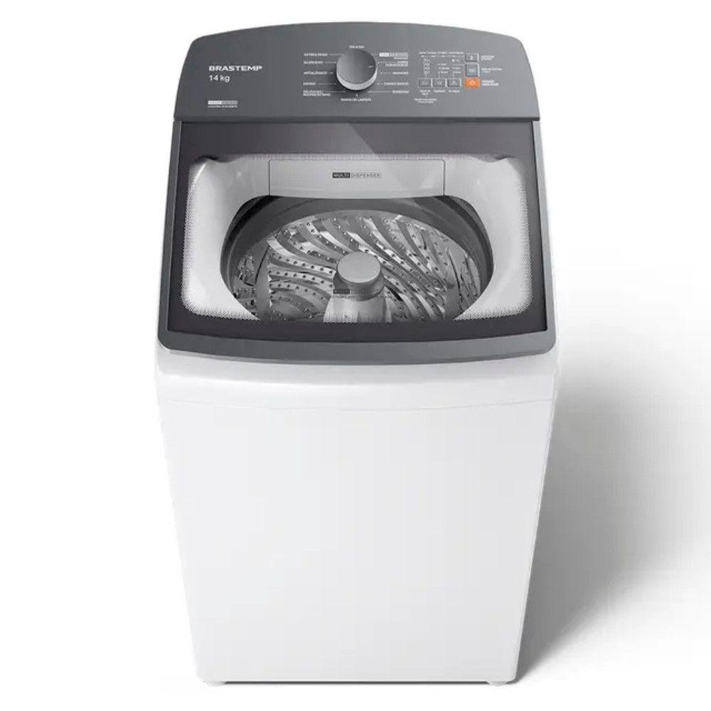 Máquina de Lavar Brastemp 14kg Smart Sensor Cesto Inox Branca