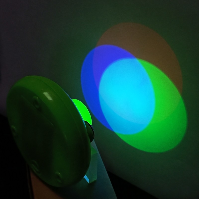 Color Light Sintético Três Dispositivo Experimental de Demonstração de Cores Primárias RGB Vermelho Verde Azul Adição CM
