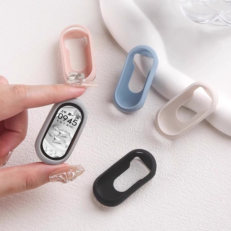 Capa Capinha De Silicone Suave Para Relógio Smartwatch Xiaomi Mi Band 10 9 8 Acessórios Case Hollow Anti Gores