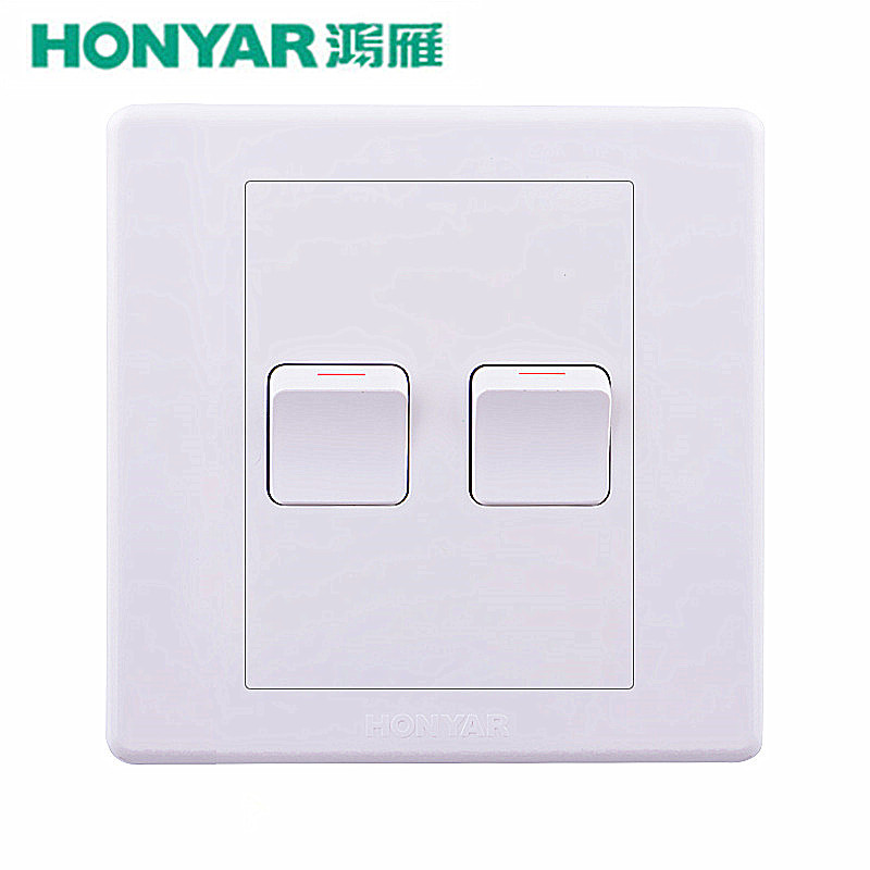 Promoção genuína Hongyan Switch Socket Tipo 86 Dois Abertos Controle Duplo Dual-Road Placa Pequena Painel de Interruptor