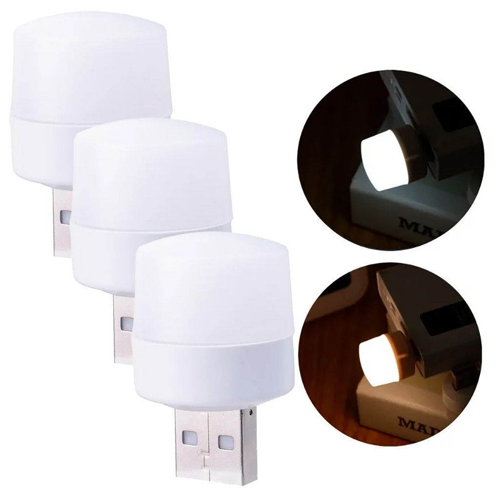 03 Mini Lampada  LED USB Luminaria Notebook Power Bank