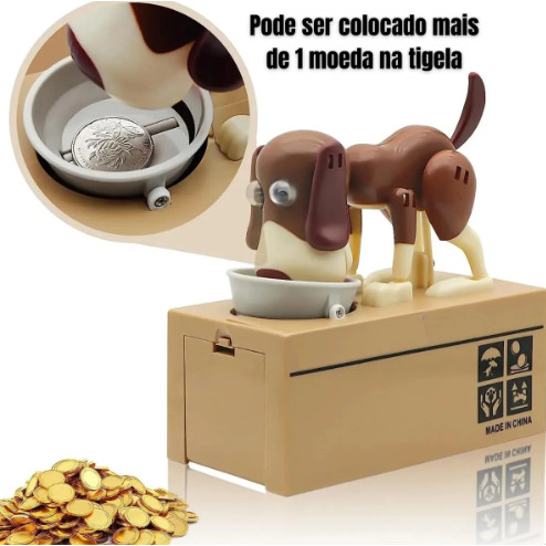 Cofrinho Eltronico Infantil Caozinho Lindo Come Moedas Divertido Para Guardar Dinheiro