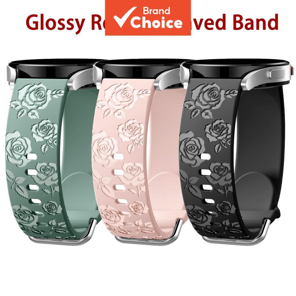 Floral Gravado Compatível Com Pulseira Sumsang watch 7 6 5 4 40mm44mm/5 Pro/6/4Classic/Active 2/Garmin Venu/2 Plus/Sq ,