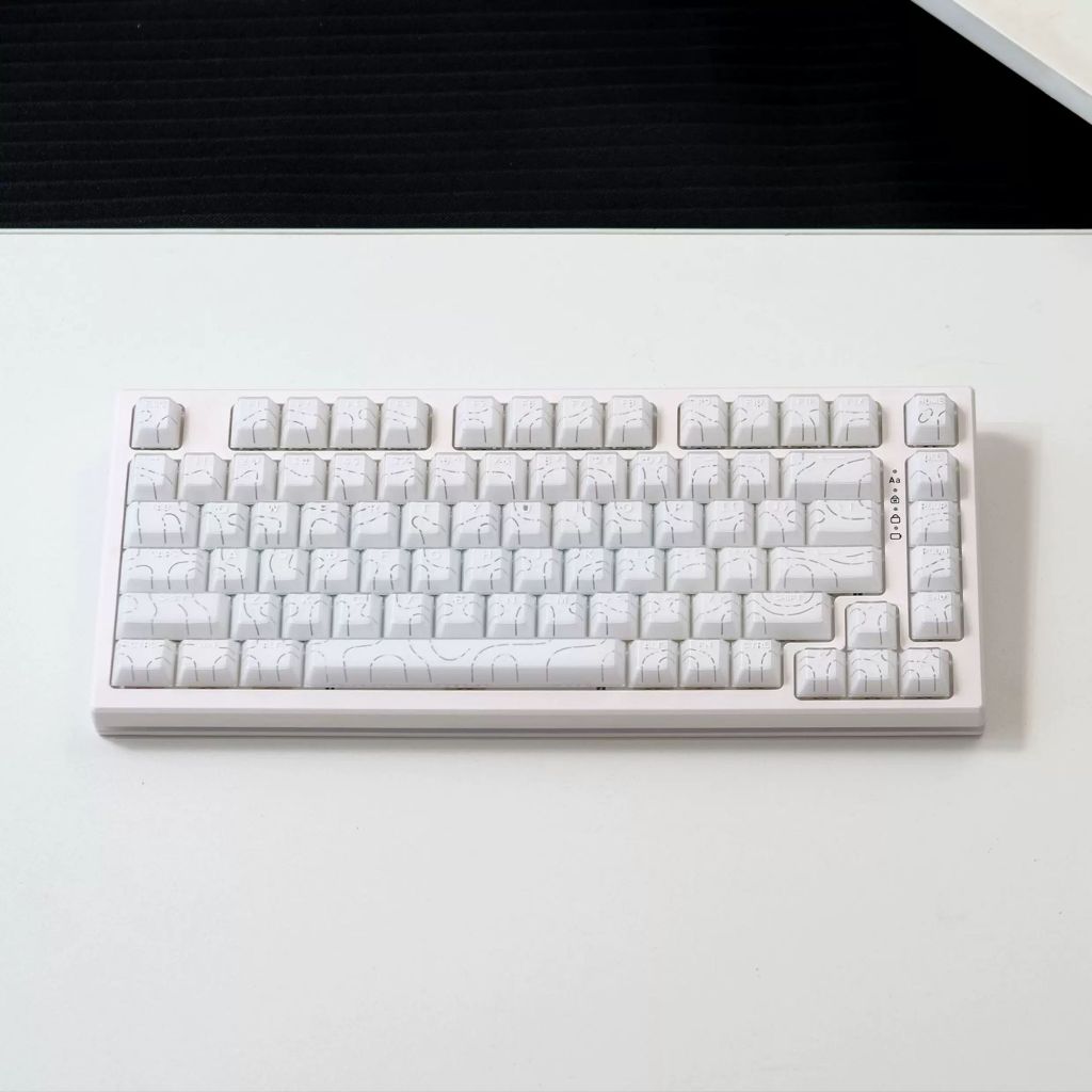 Teclas Onduladas Brancas ABS Dye-sub Cherry Profile Keycap Keycaps Personalizados Compatíveis Com Interruptores Gateron