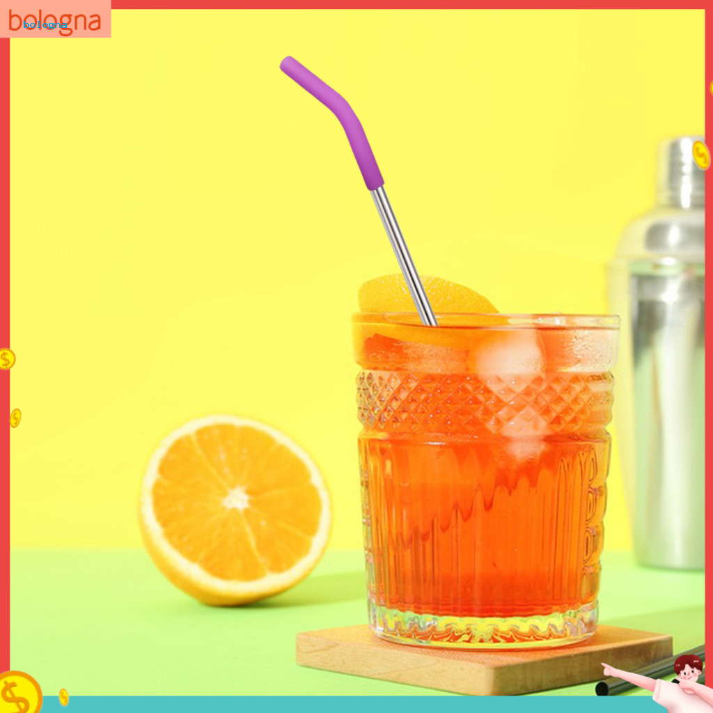 Protective Metal Straw Tip Cover Reusable Silicone 6pcs Flexible Tips Food Grade Covers for Hydraflow Stainless Steel St