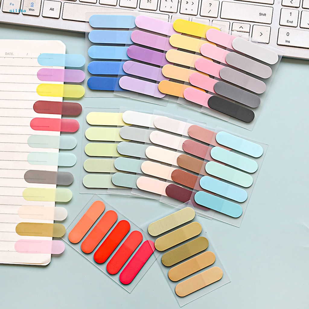 Adhesive Index Tabs Office Document Labels 2 Pack Translucent Durable Pet Material with Corners Gradient Color Self-adhe