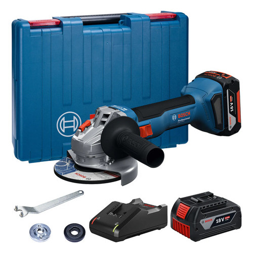 Esmerilhadeira Bosch Gws 18v-8 Com 2 Baterias 4ah Brushless Azul