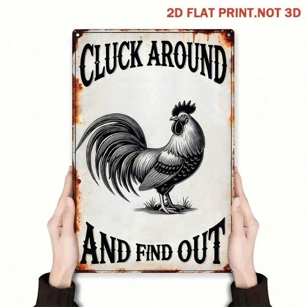 CIFbuy Cluck Around Descubra O Sinal De Parede De Metal Da Fazenda