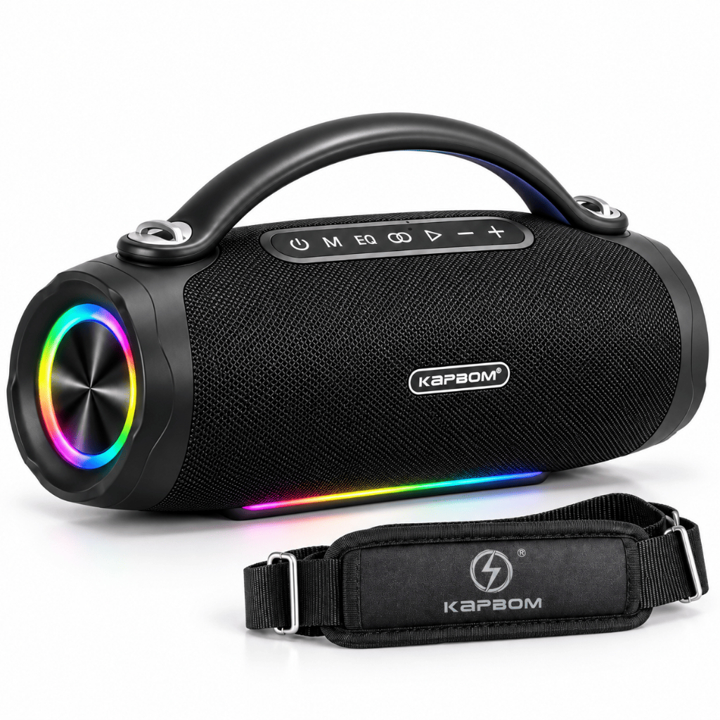 Caixa de Som Bluetooth Kapbom BA-RAD181 300W RMS Portátil 30000mAh TWS IPX6 Luz RGB