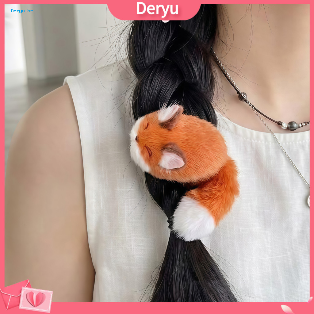 Non Slip Hair Claws for Thick Practical Clips for Kitchen Plush Fox Clip for Women Girls – Cute Soft Furry Hairpin Sty