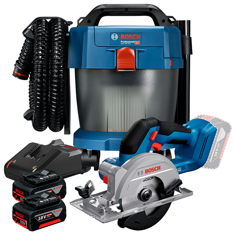 Aspirador de Pó GAS 18V-10L Premium + Serra Circular 5.1/2