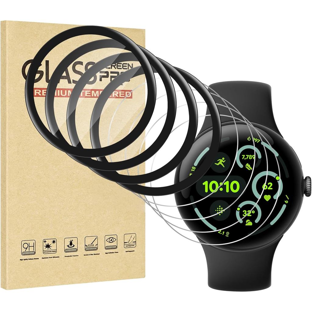 Watbro [4+4 Pack] Screen Protector for Google Pixel Watch 3 45MM（2024） Ultra-thin Smartwatch Anti-Scratch Bubble-Free HD
