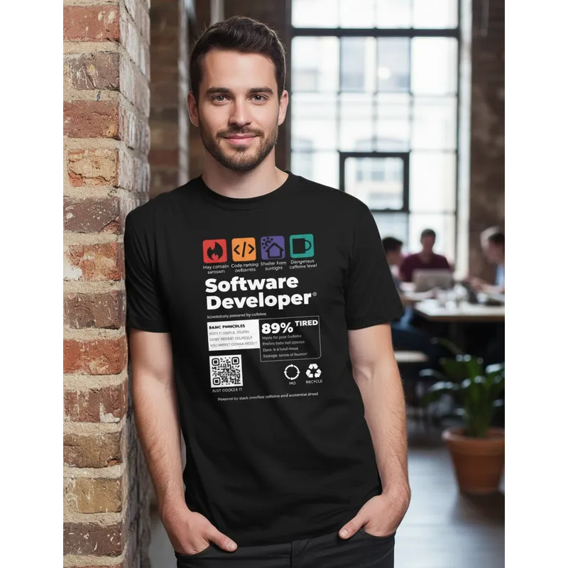 Camiseta Software Developer Programador Code Computação Camisa Presente T.I.