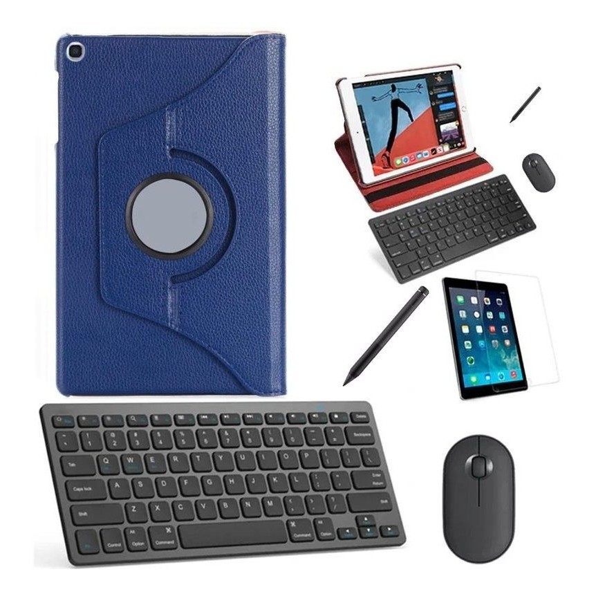 Capa 360 Azul Teclado, Mou, Pel, Stylus P/galaxy Tab A7 Lite