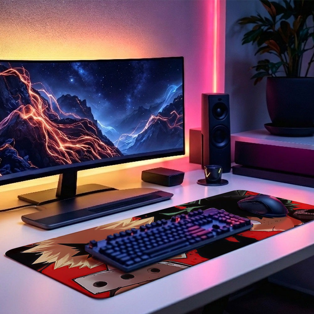 Mouse Pad Gamer 3 Tamanhos Tema MY HERO ACADEMI  03 Escritório Alta Qualidade