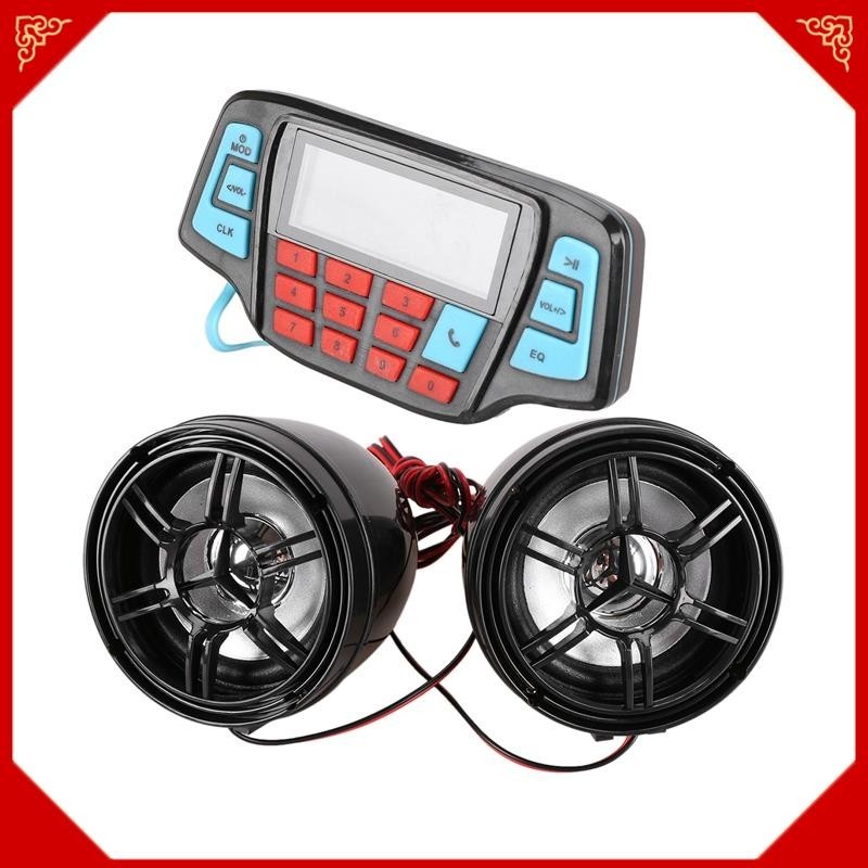 Motocicleta Mp3 Music Player Audio Mãos-Livres Bluetooth Stereo Speaker Fm Rádio Sistema De Áudio À Prova D'água