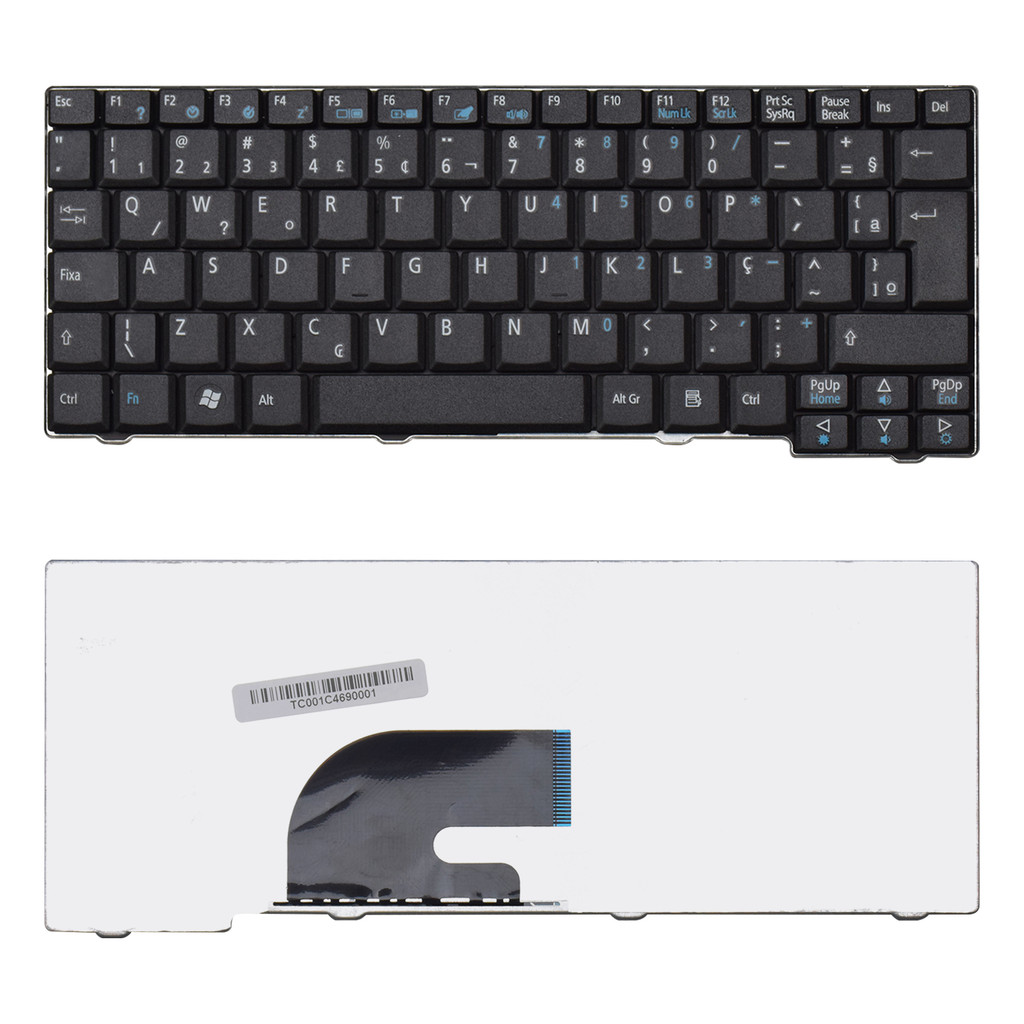Teclado para Notebook Acer Part Number 9J.N9482.10W ABNT2 - UK Style Preto