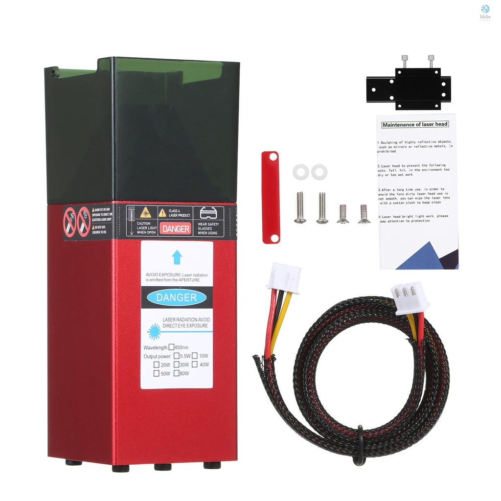 Módulo Laser De 450nm 10W Cabeçote De Gravação A Alta Velocidade Impressora 3D Router Las CNC Vermelho Alumínio Foco