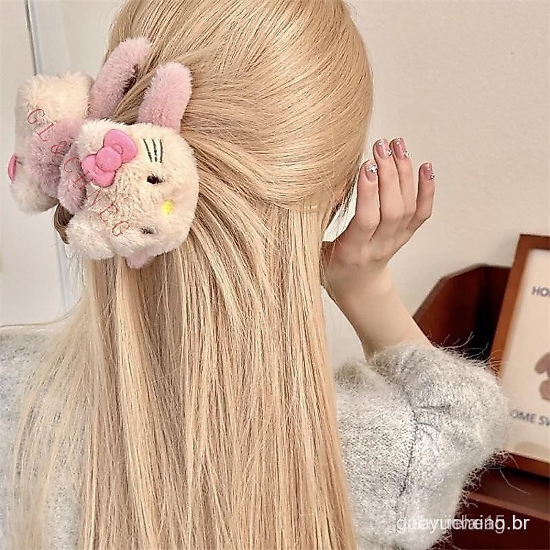 [Rhian] Clipe De Tubarão De Pelúcia Anime Figura Y2K Sweet Girl Acessórios Para Cabelo Desenhos Animados Kawaii Retro Cl