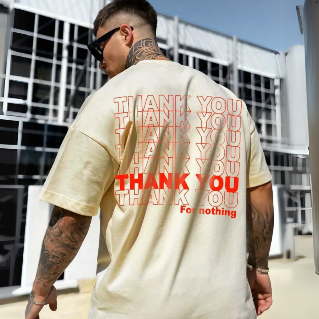 Camiseta Oversized Masculina Thank You For Nothing Moda Urbana  Streetwear