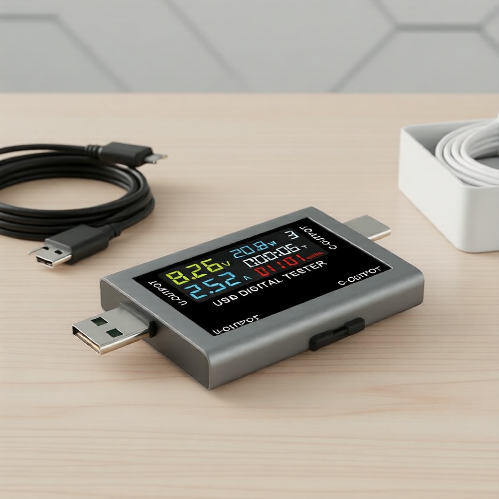 Testador Multifuncional USB-C 4-30V Voltímetro Digital para Teste de Capacidade de Bateria e Carregamento