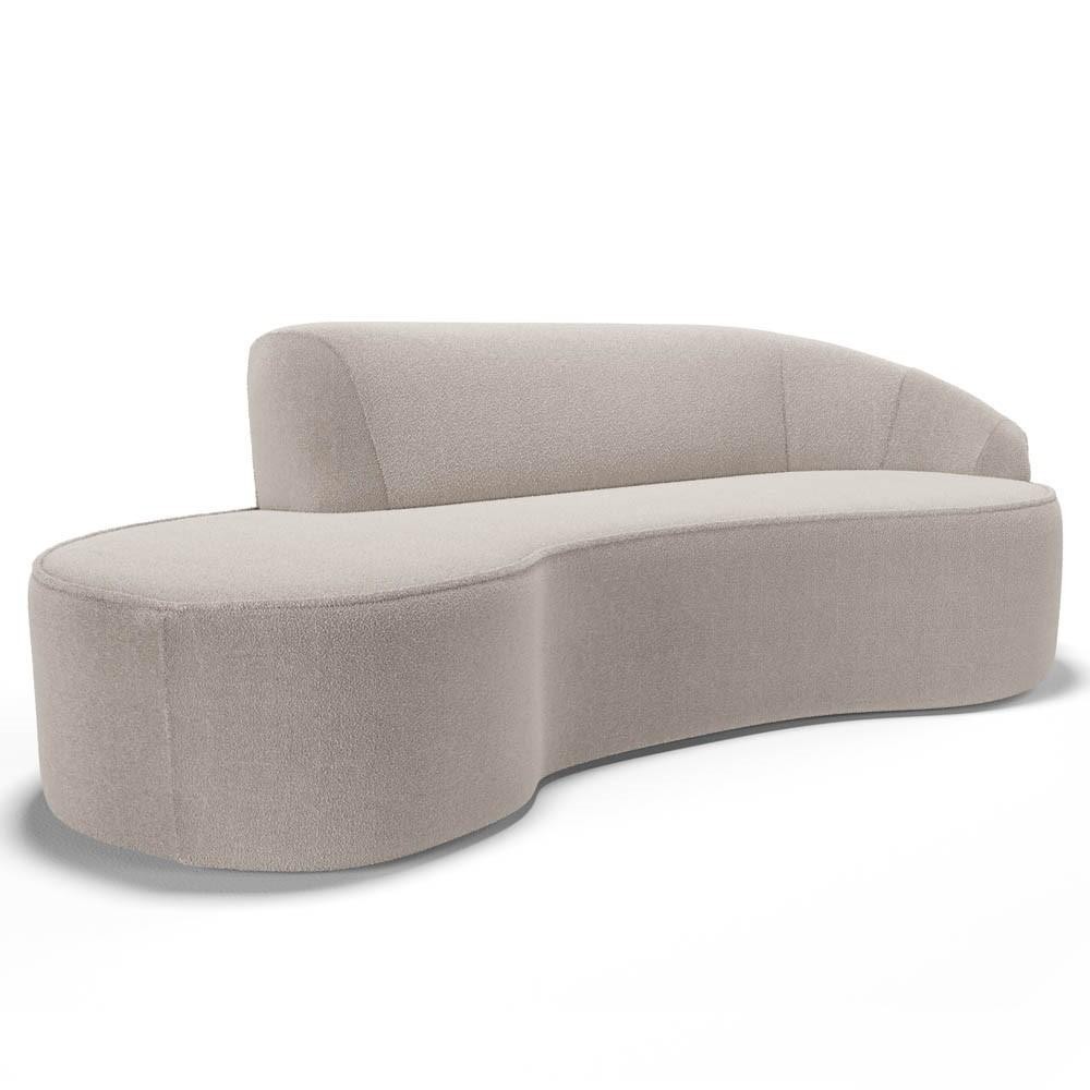 Sofá Living  4 Lugares 300cm Braço Direito Mozart D06 Bouclê Bege - Mpozenato